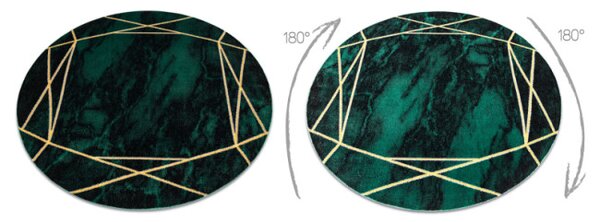 Koberec EMERALD exkluzivní 1022 kruh - glamour, marmur, geometrický zelený/zlatý