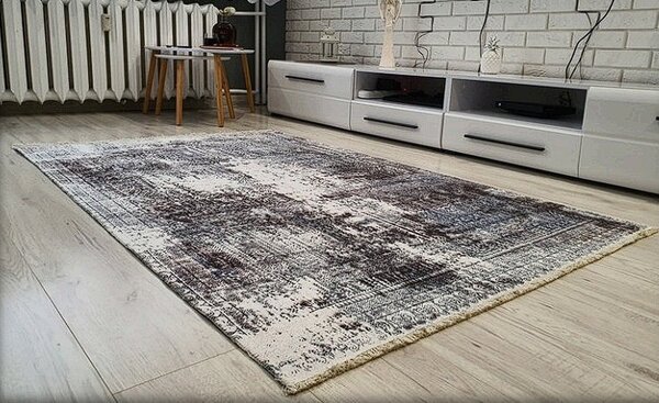 HU Šedo-modrý orientální koberec Banco 10137-BLUE Rozměr: 60x110 cm