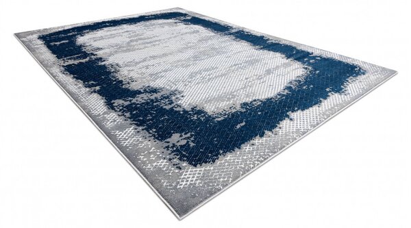 Dywany Łuszczów, Kusový koberec Core A004 Frame blue/grey, 80x150, modrá, chodba / předsíň