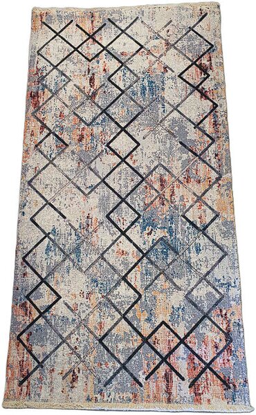 HU Moderní béžovo-šedý koberec Banco 1022-MULTI se vzorem čtverců Rozměr: 60x110 cm