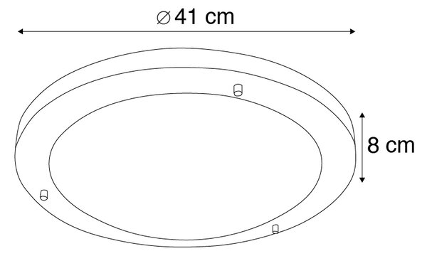 Moderní stropní svítidlo ocel 41 cm IP44 - Yuma