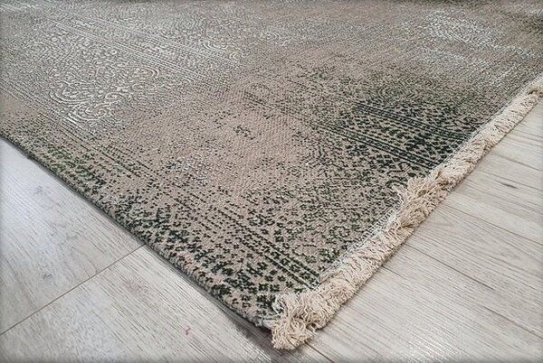 HU Béžovo-zelený orientální koberec Banco 1030-GREEN Rozměr: 60x110 cm