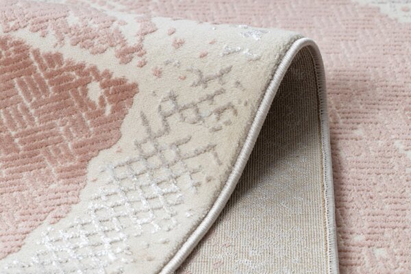 Dywany Łuszczów, Kusový koberec Core A004 Frame beige/pink, 180x270, růžová, chodba / předsíň