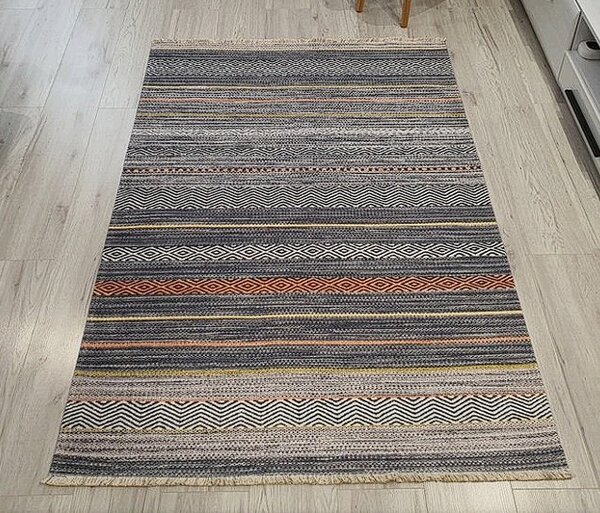 HU Vícebarevný moderní koberec Banco 1049 – šedý Rozměr: 60x110 cm