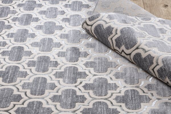 Dywany Łuszczów, Kusový koberec Core W6764 Trellis grey/cream, 80x150, šedá, chodba / předsíň