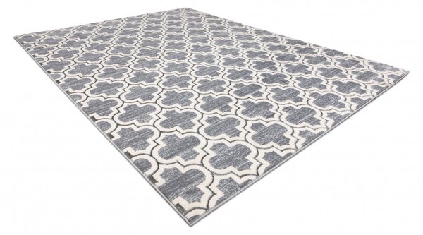 Dywany Łuszczów, Kusový koberec Core W6764 Trellis grey/cream, 80x150, šedá, chodba / předsíň