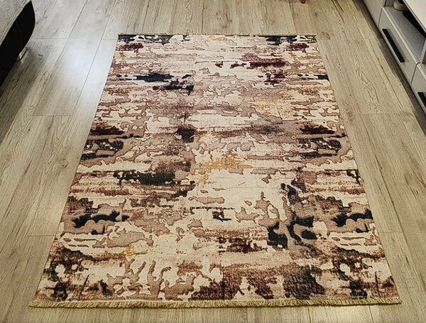 HU Hnědý skvrnitý koberec Banco 218 Rozměr: 60x110 cm