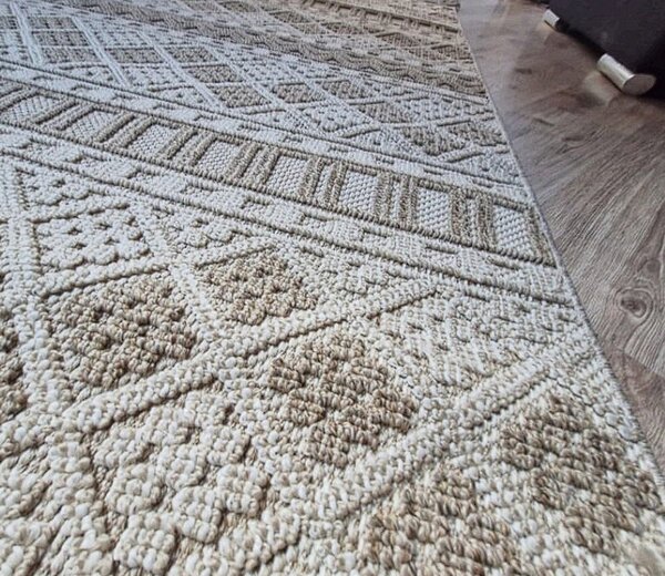 HU Moderní béžový koberec Boho 086-B Rozměr: 60x100 cm