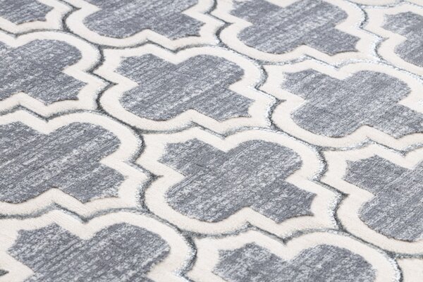 Dywany Łuszczów, Kusový koberec Core W6764 Trellis grey/cream, 80x150, šedá, chodba / předsíň