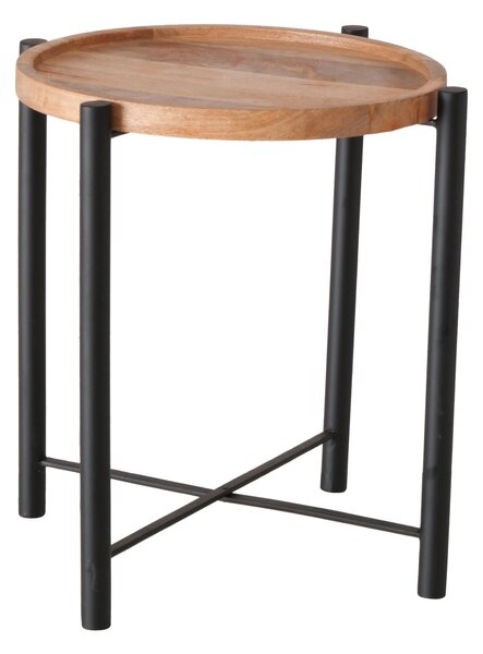 KONFERENČNÍ STOLEK, přírodní barvy, černá, dřevo, kov, 49/49/55 cm - Konferenční stolky