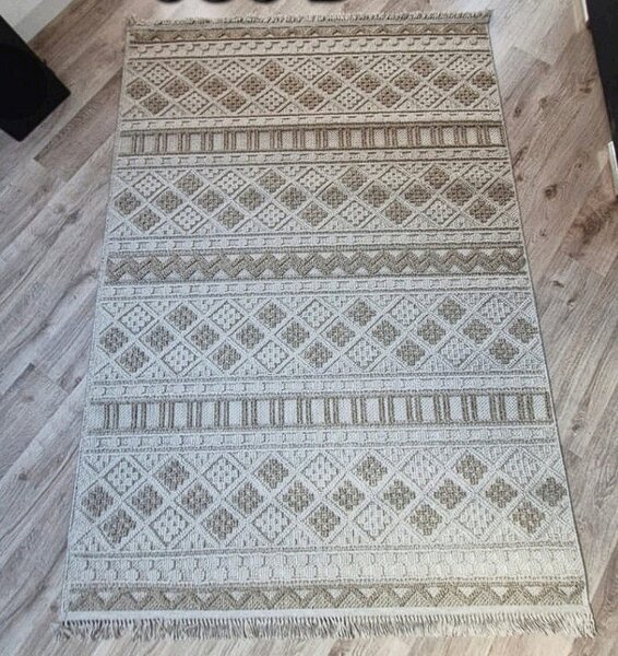 HU Moderní béžový koberec Boho 086-B Rozměr: 60x100 cm