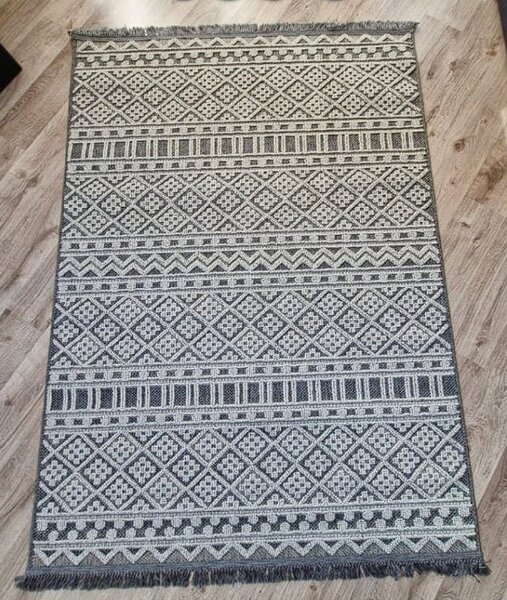 HU Šedý moderní koberec Boho 086-S Rozměr: 60x100 cm