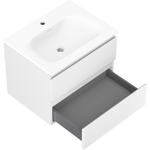 Mexen Orio, koupelnová skříňka 60 cm s umyvadlem Vela, 2 zásuvky, bílá matná, 91A10-06047-2-BFF01-W23M01