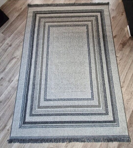 HU Šedo-béžový moderní koberec Boho 872-S s motivem obdélníků Rozměr: 60x100 cm