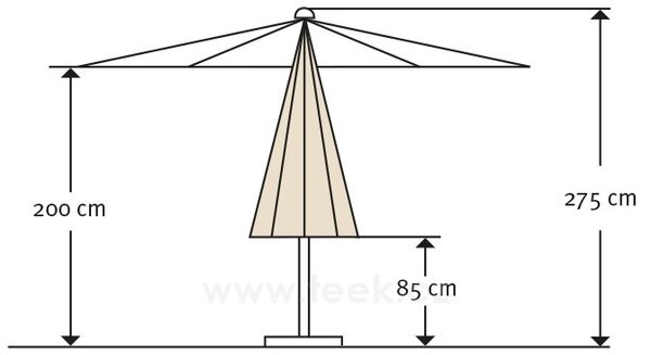 Schneider Slunečník Metis, Schneider, kulatý 350 cm (3,5 m), natur, potah polyester 200 g/m2