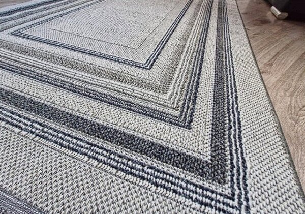 HU Šedo-béžový moderní koberec Boho 872-S s motivem obdélníků Rozměr: 60x100 cm