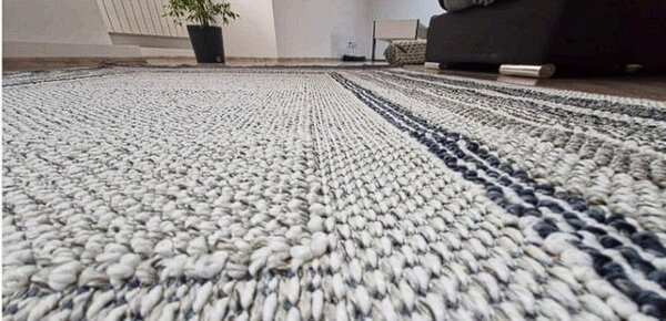 HU Šedo-béžový moderní koberec Boho 872-S s motivem obdélníků Rozměr: 60x100 cm