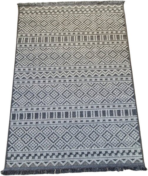 HU Šedý moderní koberec Boho 086-S Rozměr: 60x100 cm