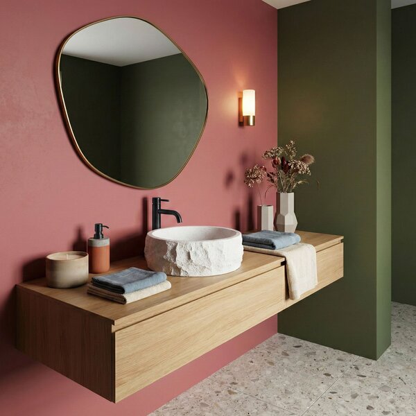 Umyvadlo na desku z kompozitního kamene REA Alice 38,5x38,5 bílá