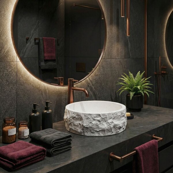 Umyvadlo na desku z kompozitního kamene REA Alice 38,5x38,5 bílá