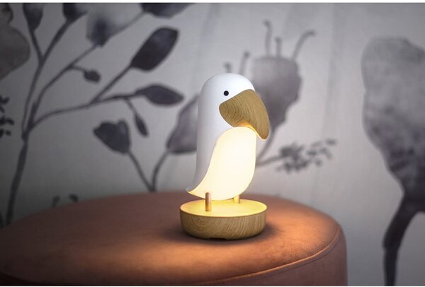 Bílo-hnědé LED dětské noční světlo Toucan – Star Trading