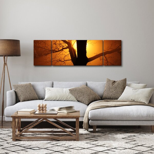 Obraz stromu v západu slunce (170x50 cm)
