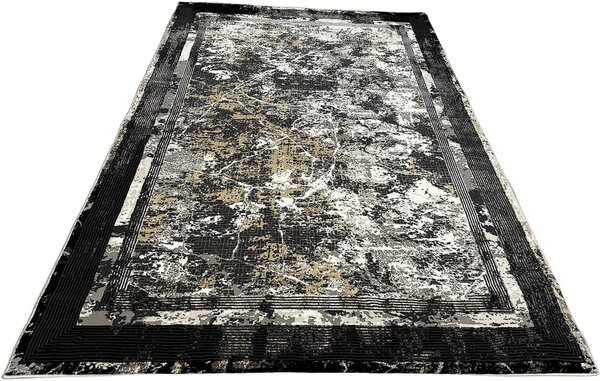 HU Vícebarevný moderní koberec Glamour 23348-Siyach Rozměr: 60x110 cm