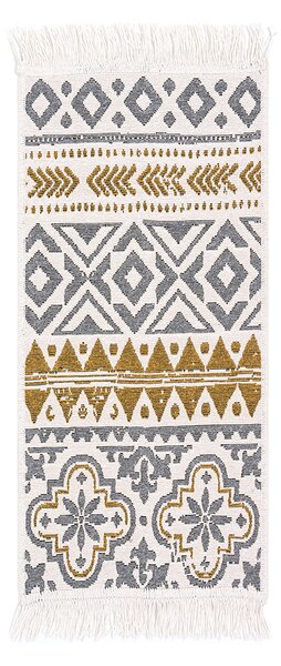 Kobercový ráj Kusový koberec oboustranný pratelný Orient 40x70 7 žlutý šedý Rozměr: 40x70 cm