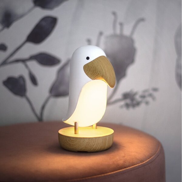 Bílo-hnědé LED dětské noční světlo Toucan – Star Trading