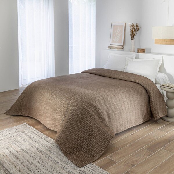 Přikrývka Courtelle® 450 g/m² z vlny a akrylu hnědošedá přehoz 180x240 cm