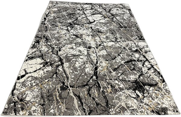 HU Vícebarevný moderní koberec Glamour 25226-Siyach Rozměr: 60x110 cm
