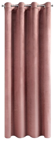 ZATEMŇOVACÍ ZÁVĚS NA KROUŽCÍCH ROSA 140X250 CM TMAVĚŘŮŽOVÁ