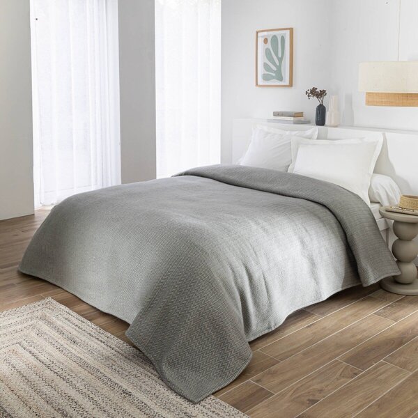 Přikrývka Courtelle® 450 g/m² z vlny a akrylu šedá 140x240 cm