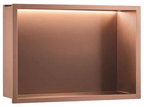VESTAVNÁ KOUPELNOVÁ POLICE LED 30x45 brush copper