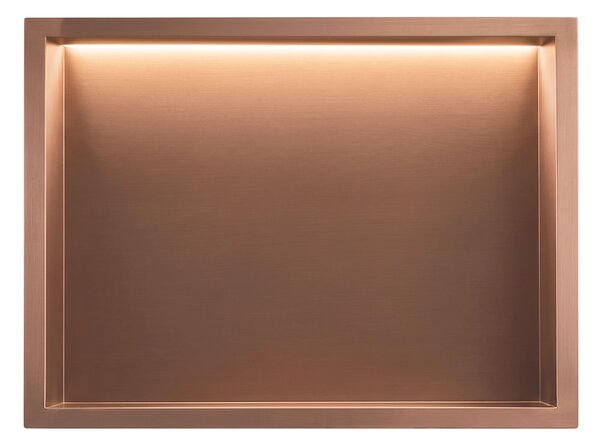 VESTAVNÁ KOUPELNOVÁ POLICE LED 30x45 brush copper