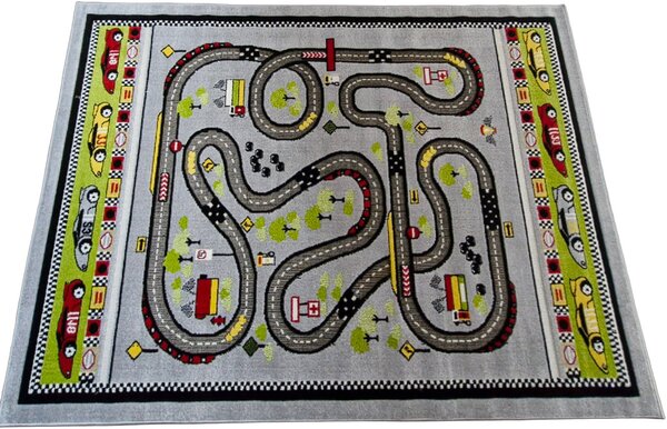 HU Vícebarevný dětský koberec „Kids – závodní dráha“ Rozměr: 60x100 cm
