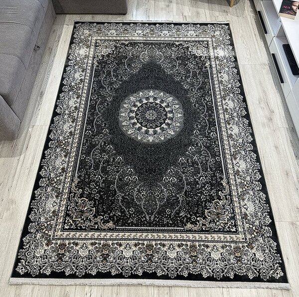 HU Šedý orientální koberec King29033-Antracite Rozměr: 80x150 cm