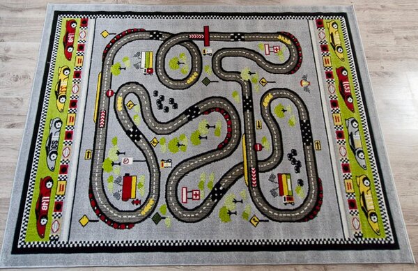 HU Vícebarevný dětský koberec „Kids – závodní dráha“ Rozměr: 60x100 cm