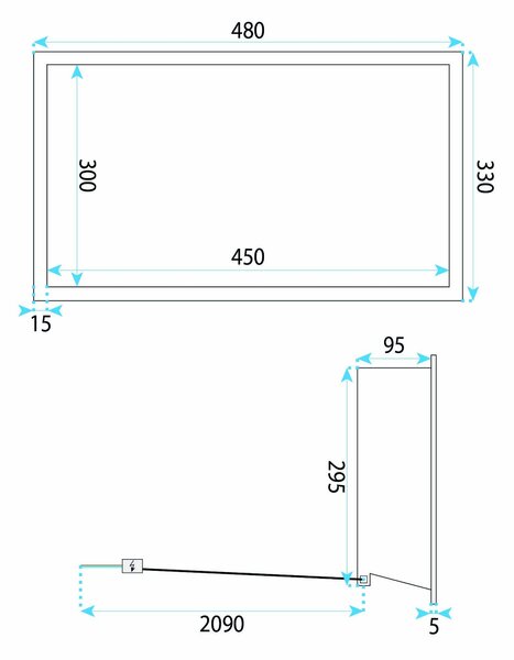 VESTAVNÁ KOUPELNOVÁ POLICE LED 30x45 Titan