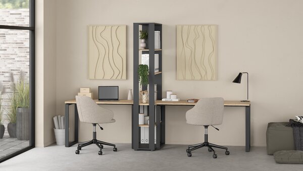 Kancelářský stůl Sign 65600/01 jackson hickory/šedý mat 150cm - Tvilum