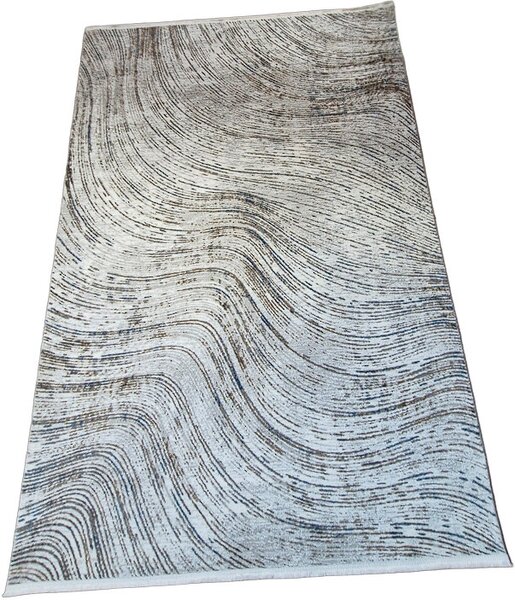 HU Šedo-modrý moderní koberec Luxess 31331-Blue Rozměr: 60x110 cm