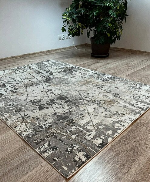 HU Šedý moderní koberec Luxess 25019-GRI Rozměr: 60x110 cm