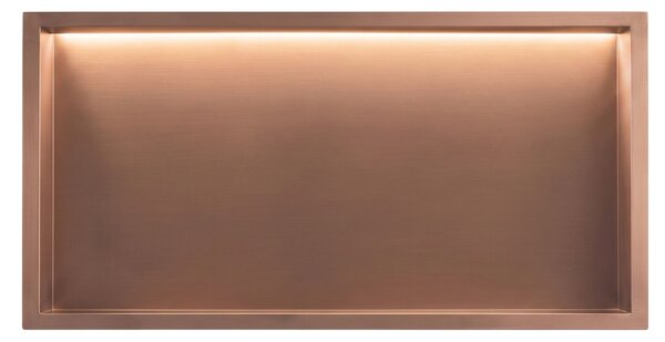 VESTAVNÁ KOUPELNOVÁ POLICE LED 30x60 brush copper