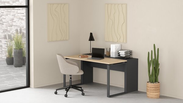 Kancelářský stůl Sign 65600/01 jackson hickory/šedý mat 150cm - Tvilum