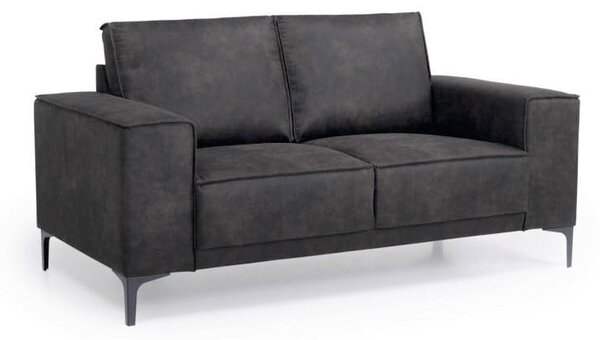Antracitová pohovka z imitace kůže 164 cm Copenhagen – Scandic