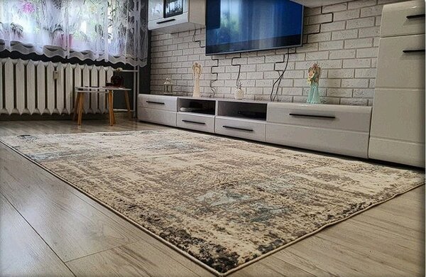 HU Šedo-modrý moderní koberec Luxess 89-Navy Rozměr: 60x110 cm