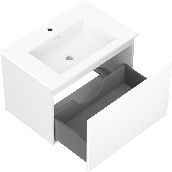 Mexen Orio, koupelnová skříňka 70 cm s umyvadlem Otis, 1 zásuvka, bílá matná, 91A10-07047-1-BF01-W18M01