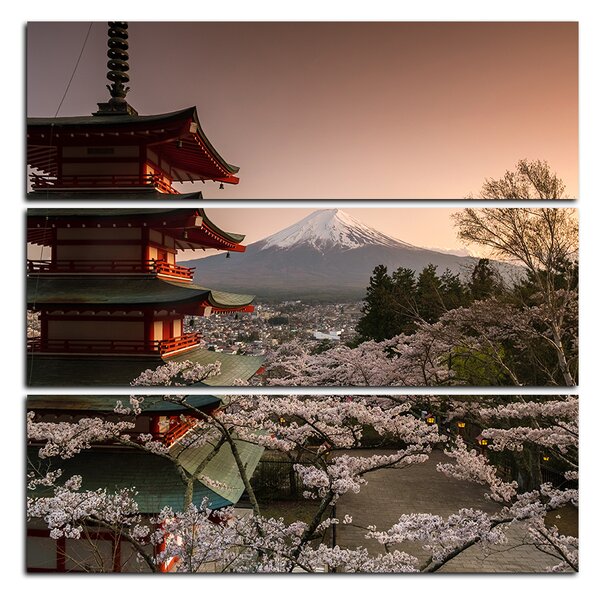 Obraz na plátně - Pohled na horu Fuji - čtverec 361D (75x75 cm)