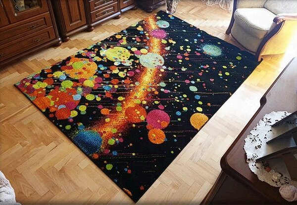 HU Vícebarevný moderní koberec Magic Cosmos Rozměr: 60x100 cm