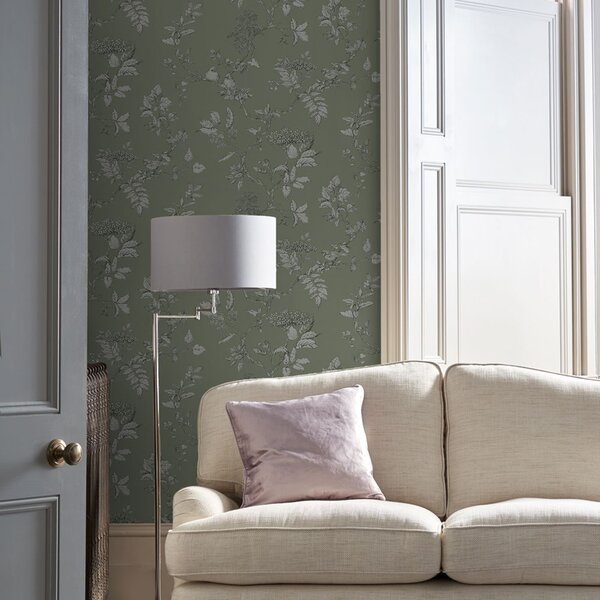 Vliesová tapeta na zeď, zelená, větvičky, 113348, Laura Ashley Signature